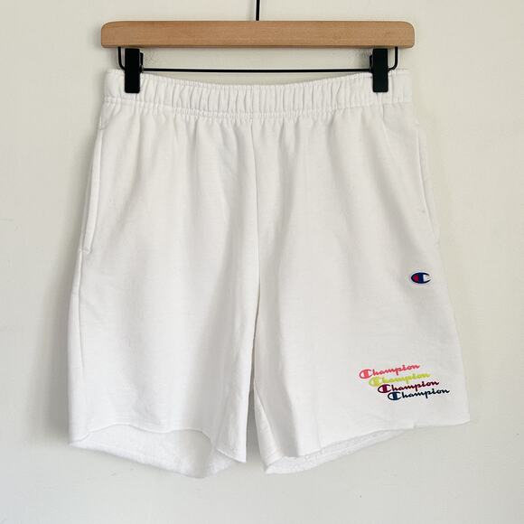 Champion Pants - Champion Drawstring Sweatpants Shorts White Size S